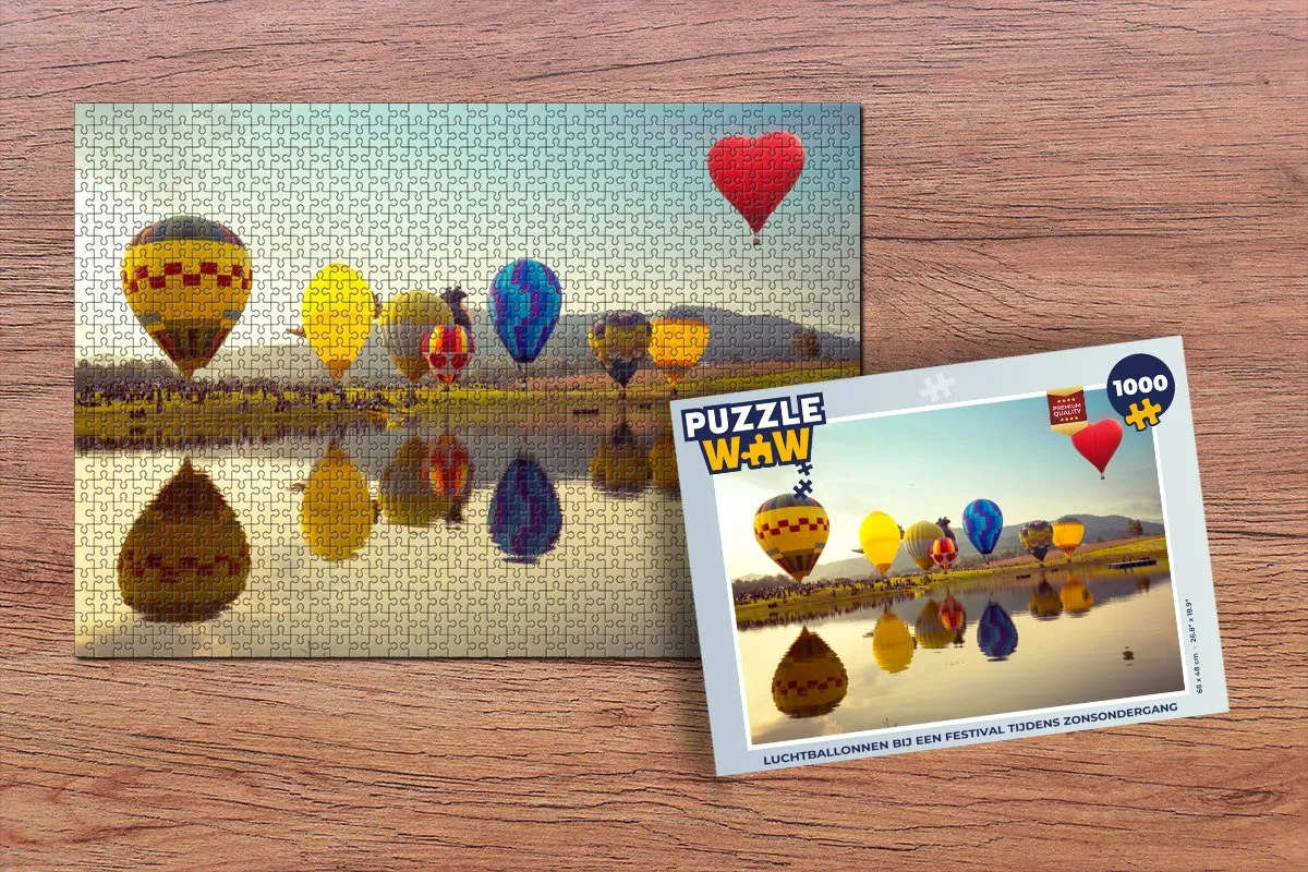 PuzzleWow Luchtballon Legpuzzel 1000 Stuks - Multicolor
