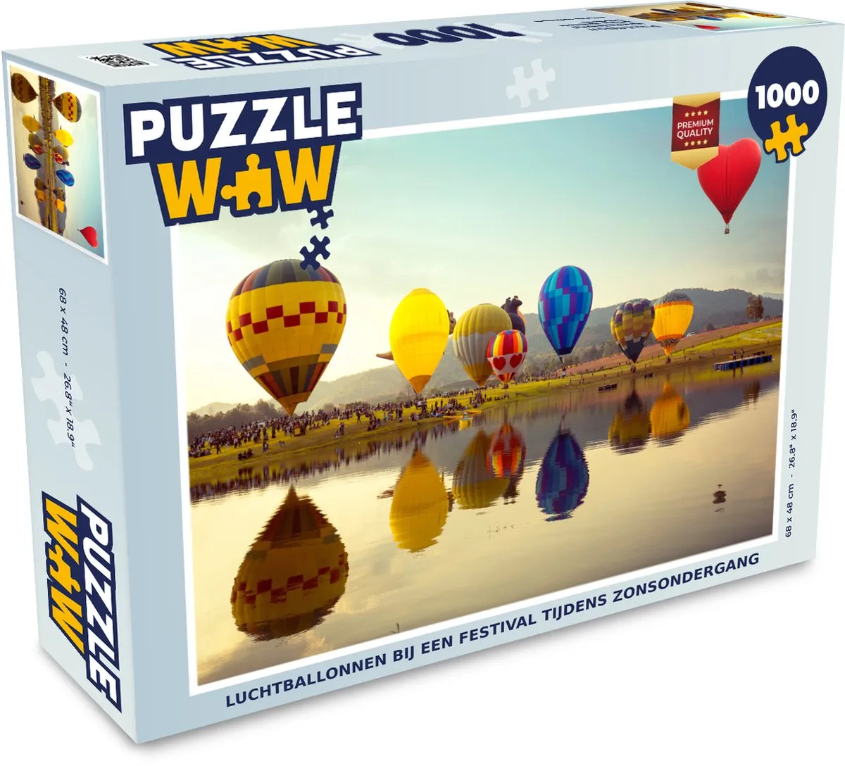 PuzzleWow Luchtballon Legpuzzel 1000 Stuks - Multicolor