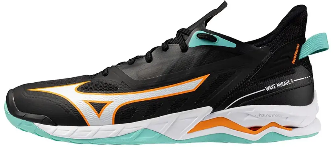 Mizuno Wave Mirage 5 Indoor Schoenen 47 - Black/Tangelo/Icegreen