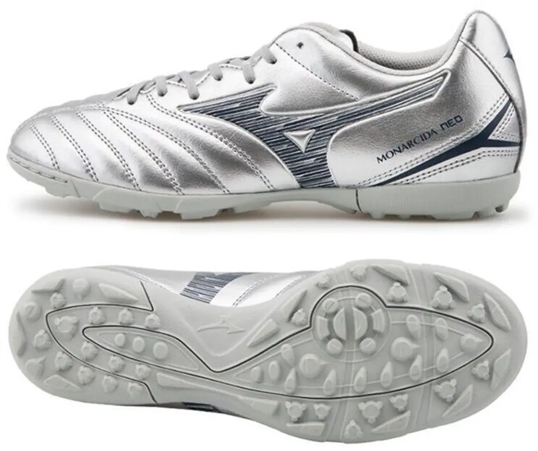 Mizuno Monarcida Neo 3 AS Voetbalschoenen - AG - 40 - Zilver - afbeelding 4 van 6