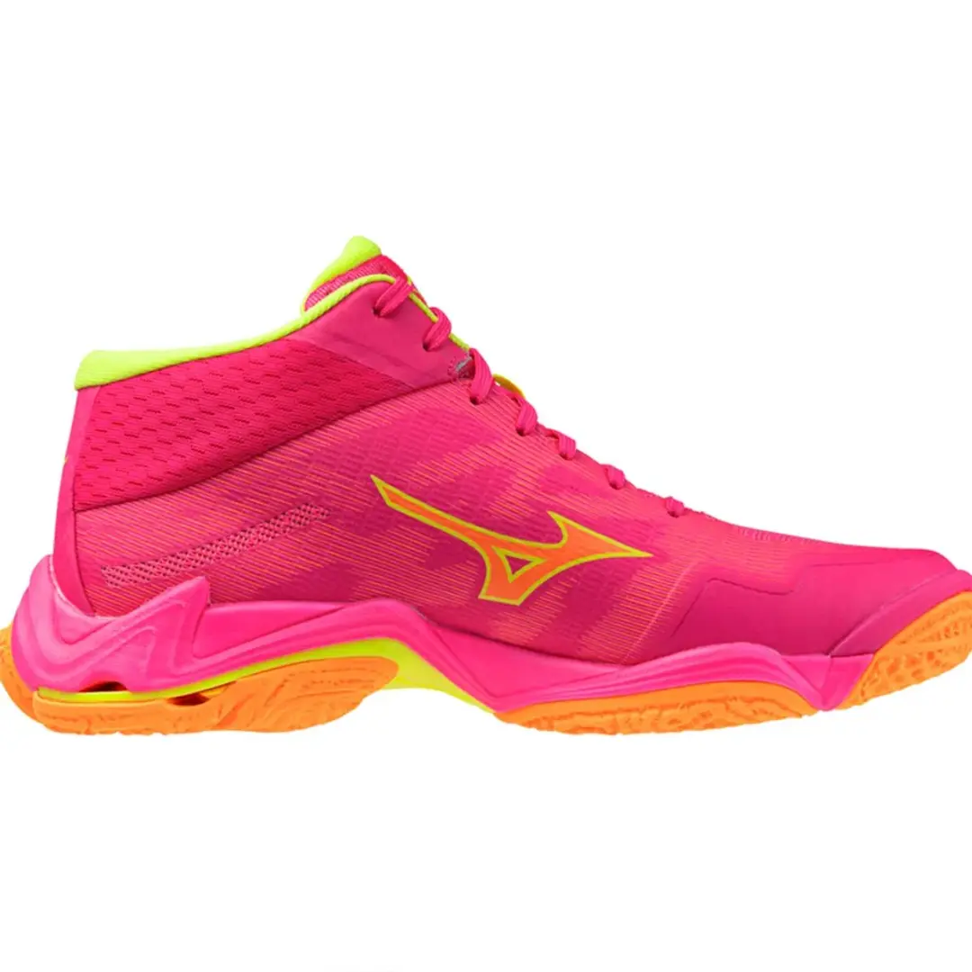 Mizuno Wave Lightning Elite Mid Indoor Schoenen - 44 - Pink/Geel/Orange