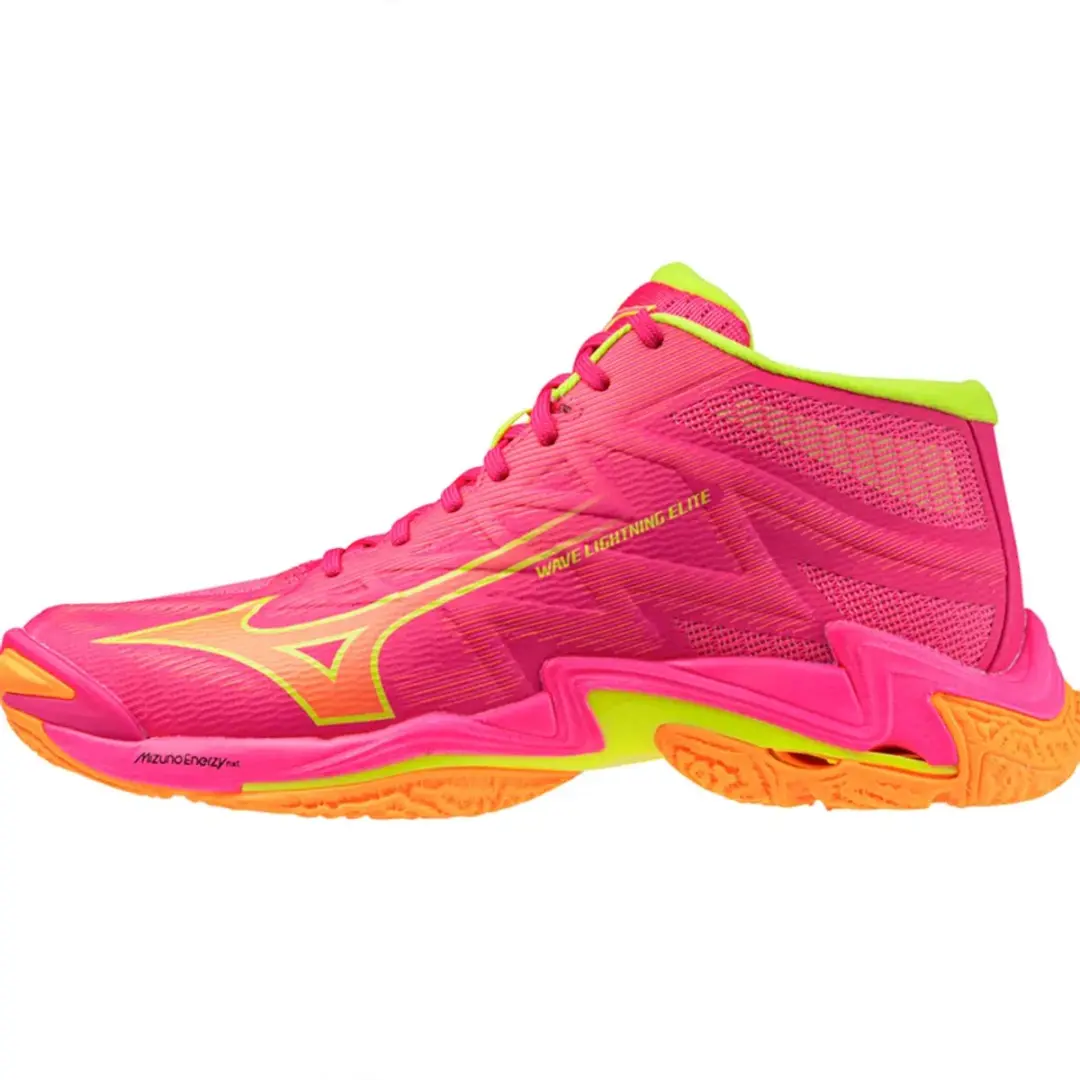 Mizuno Wave Lightning Elite Mid Indoor Schoenen - 44 - Pink/Geel/Orange