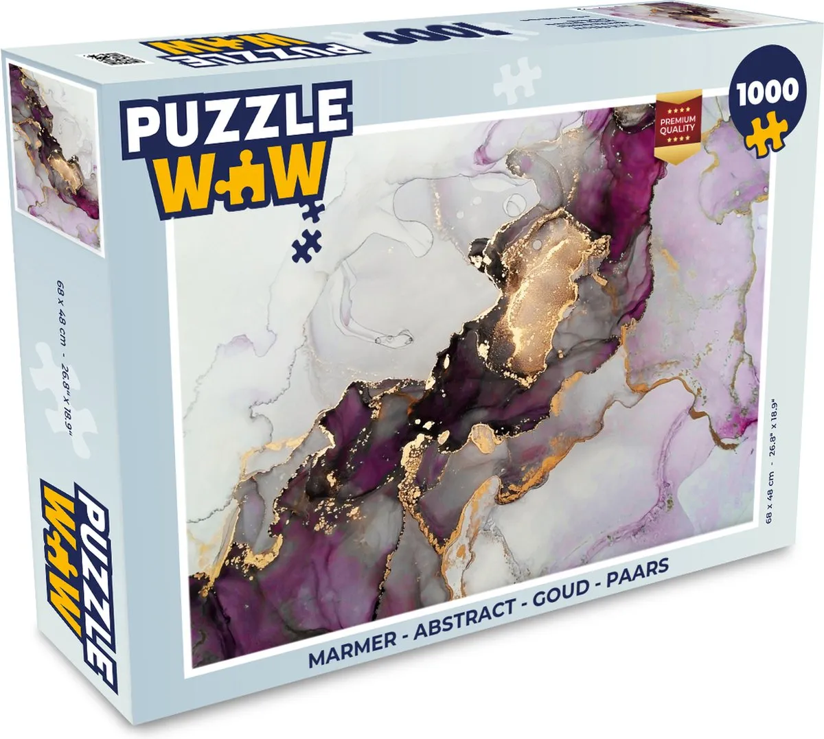 PuzzleWow Abstract Marmer Legpuzzel 1000 Stuks - Multicolor