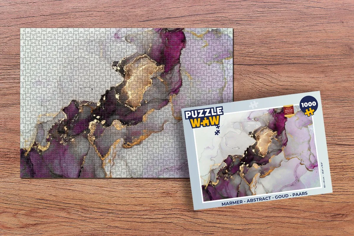 PuzzleWow Abstract Marmer Legpuzzel 1000 Stuks - Multicolor