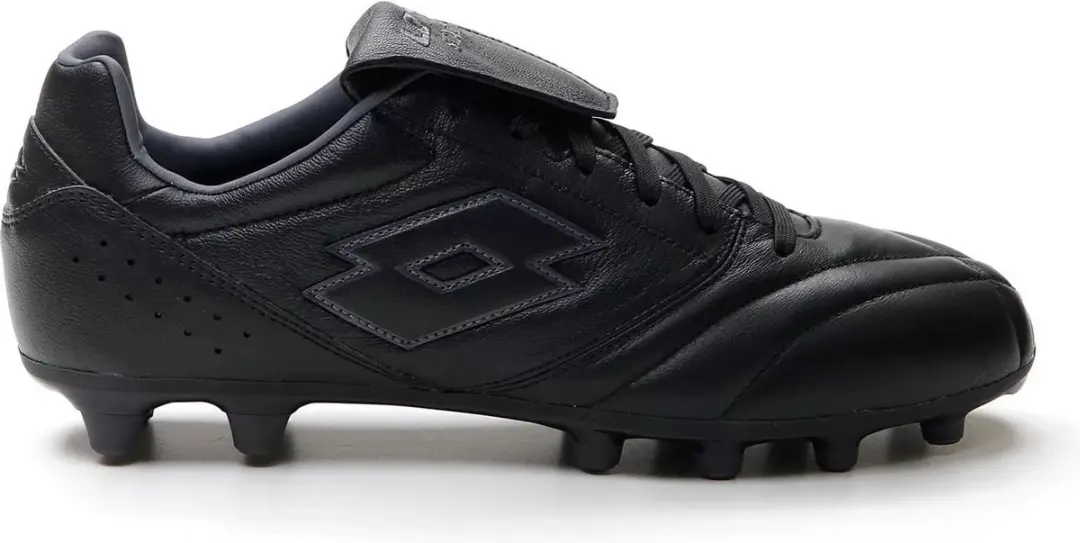 Lotto Stadio 200 III Voetbalschoen FG Black Asphalt Maat 46