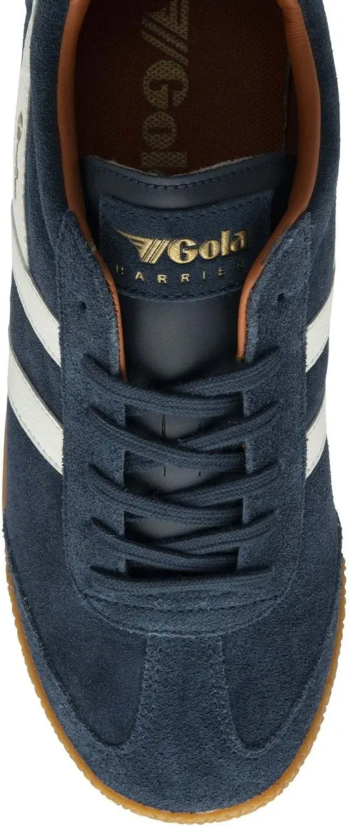 Gola Harrier Leren Sportschoenen - Marineblauw/Offwhite/Moody Oranje