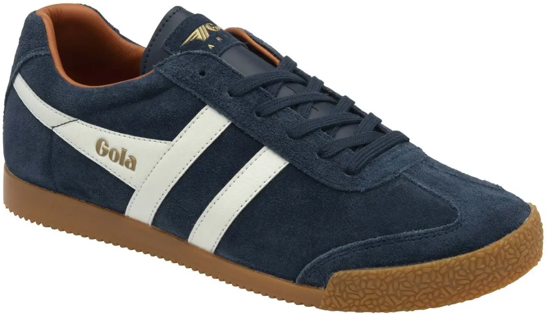 Gola Harrier Leren Sportschoenen - Marineblauw/Offwhite/Moody Oranje