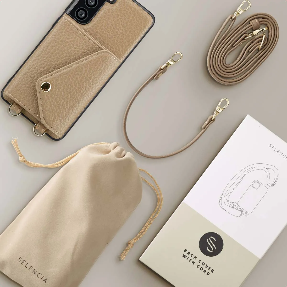Selencia Koordhoes Samsung Galaxy S21 FE - Taupe - afbeelding 6 van 6