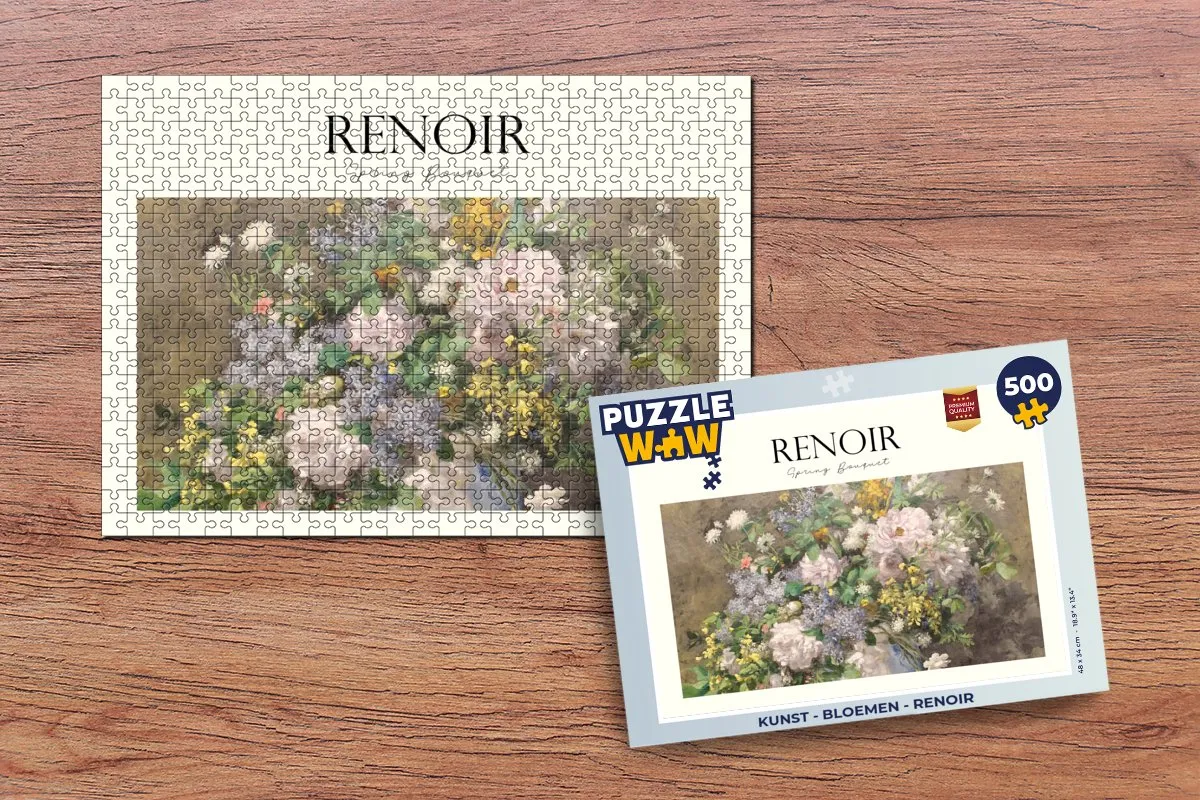 PuzzleWow Renoir Bloemen Legpuzzel 500 Stuks - Multicolor