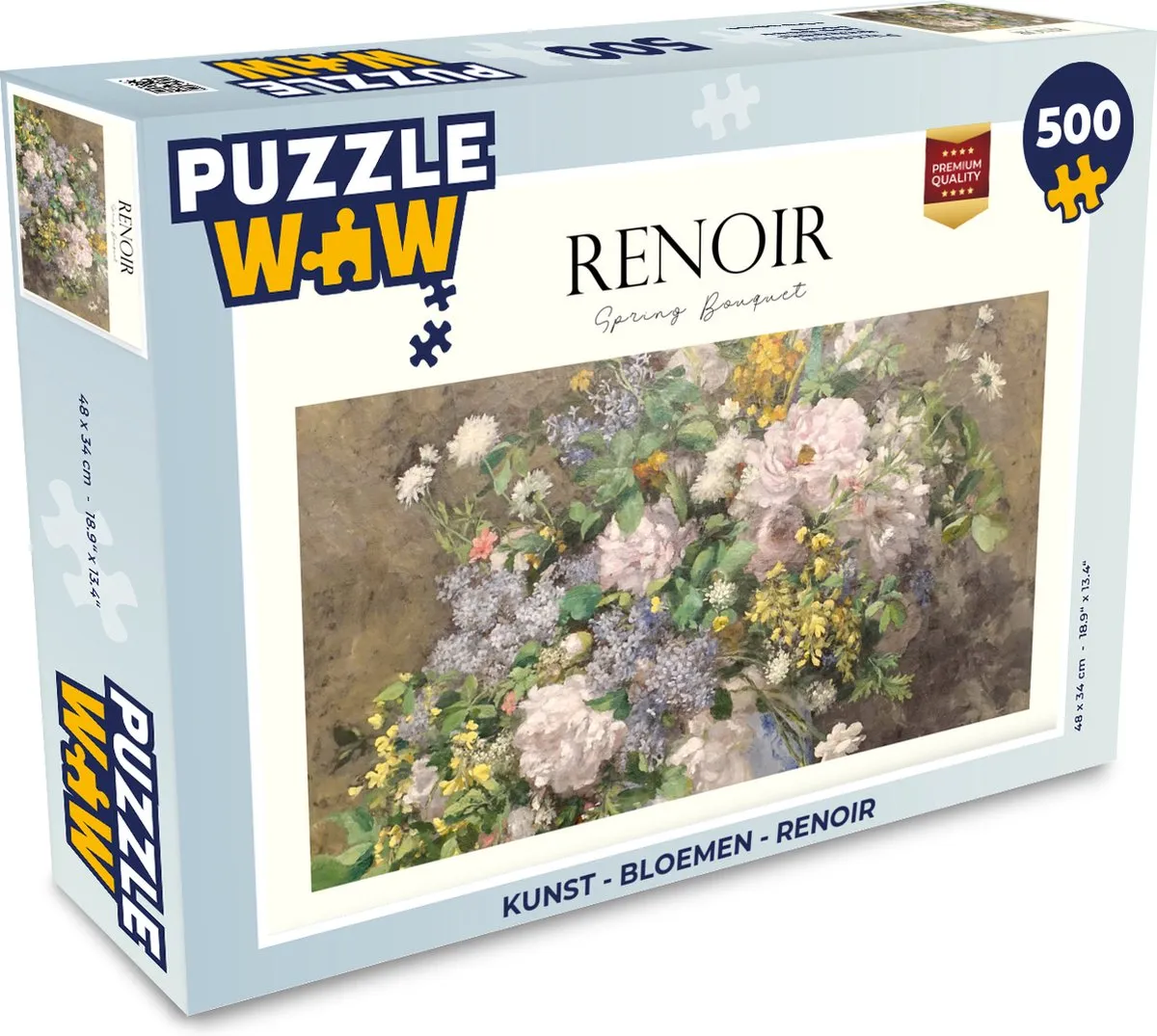 PuzzleWow Renoir Bloemen Legpuzzel 500 Stuks