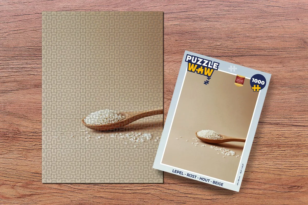 PuzzleWow Lepel Rijst Puzzel 1000 Stuks - Beige