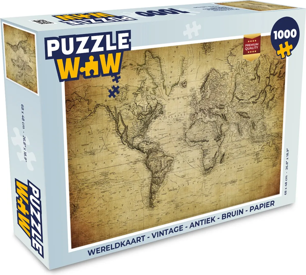 PuzzleWow Wereldkaart Legpuzzel 1000 Stuks