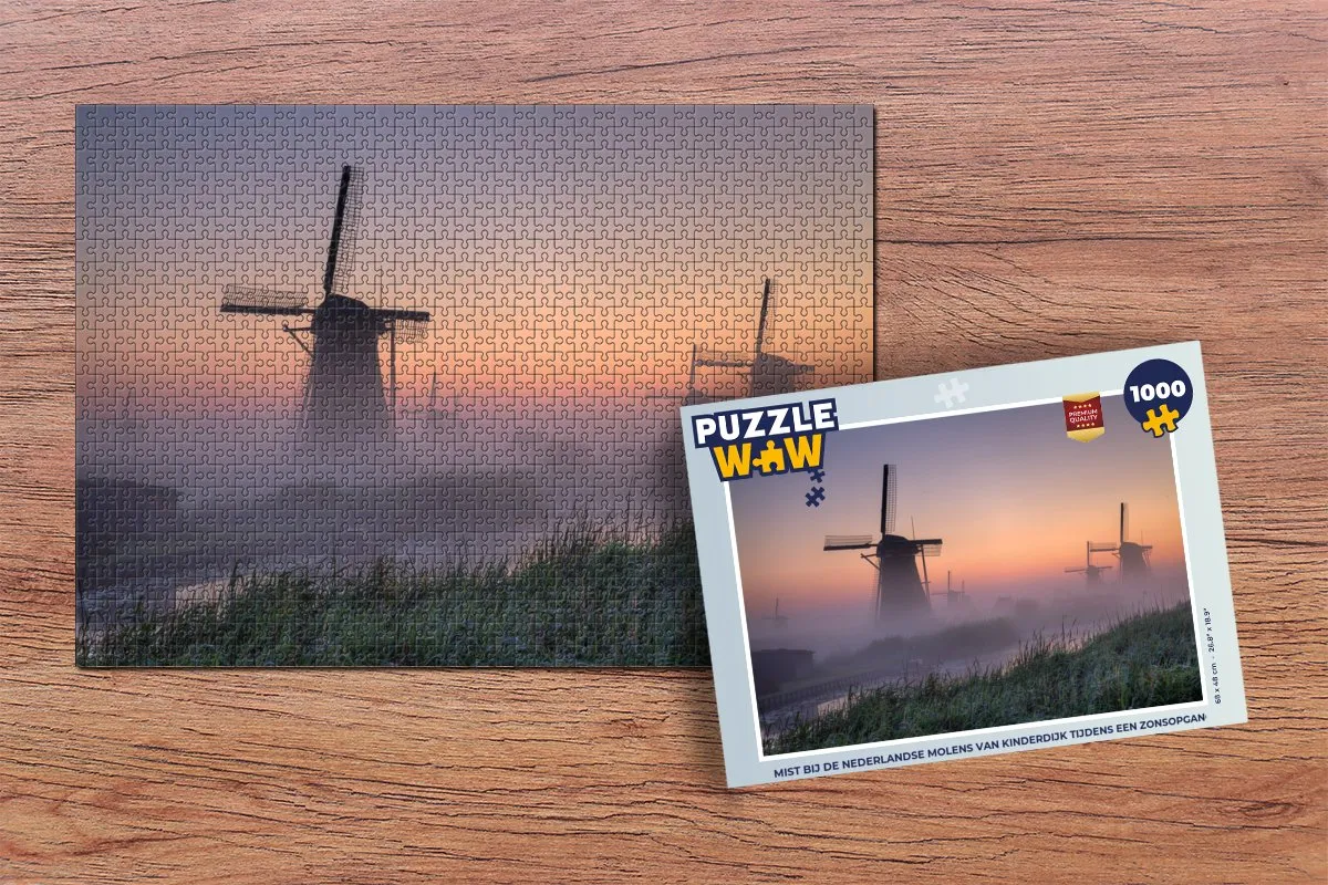 PuzzleWow Molen Legpuzzel 1000 Stuks - Multicolor