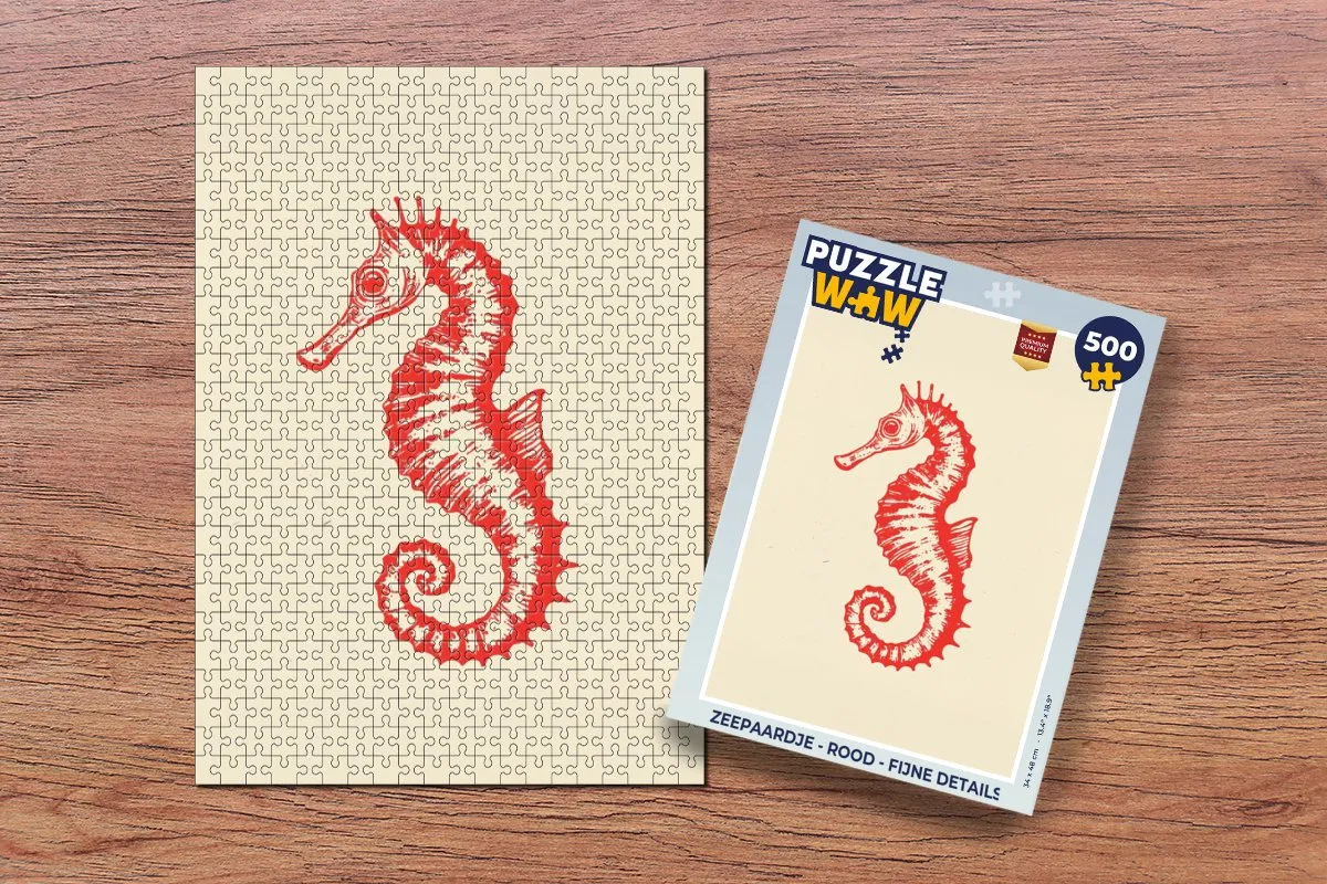 PuzzleWow Zeepaardje Legpuzzel 500 Stuks - Rood