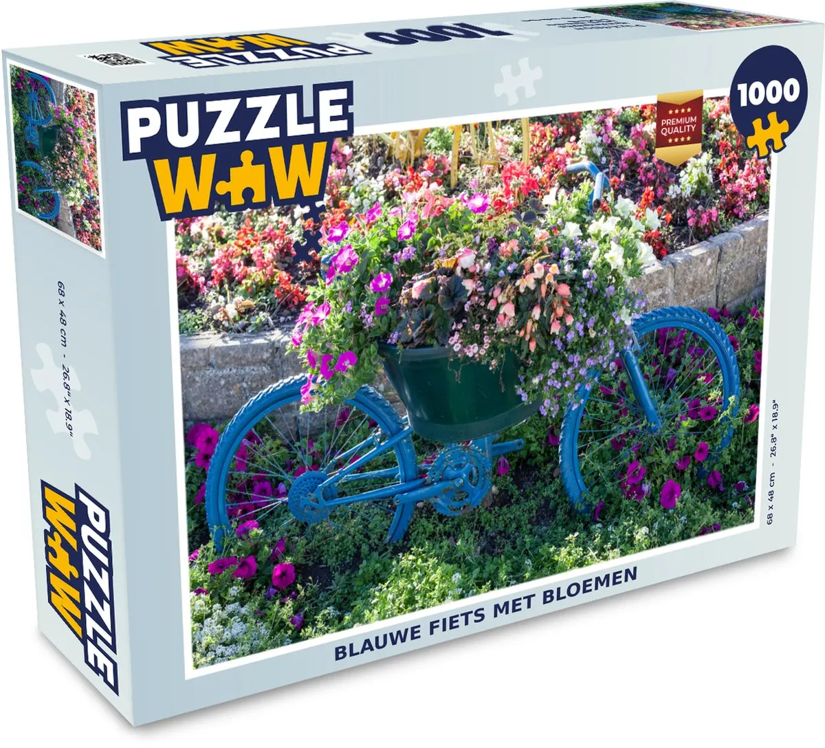 PuzzleWow Fiets Bloemen Legpuzzel 1000 Stuks