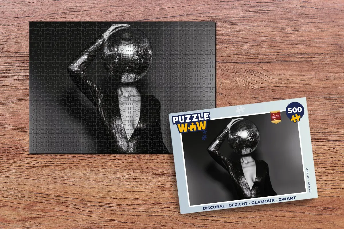 PuzzleWow Discobal Glamour Legpuzzel 500 Stuks - Zwart