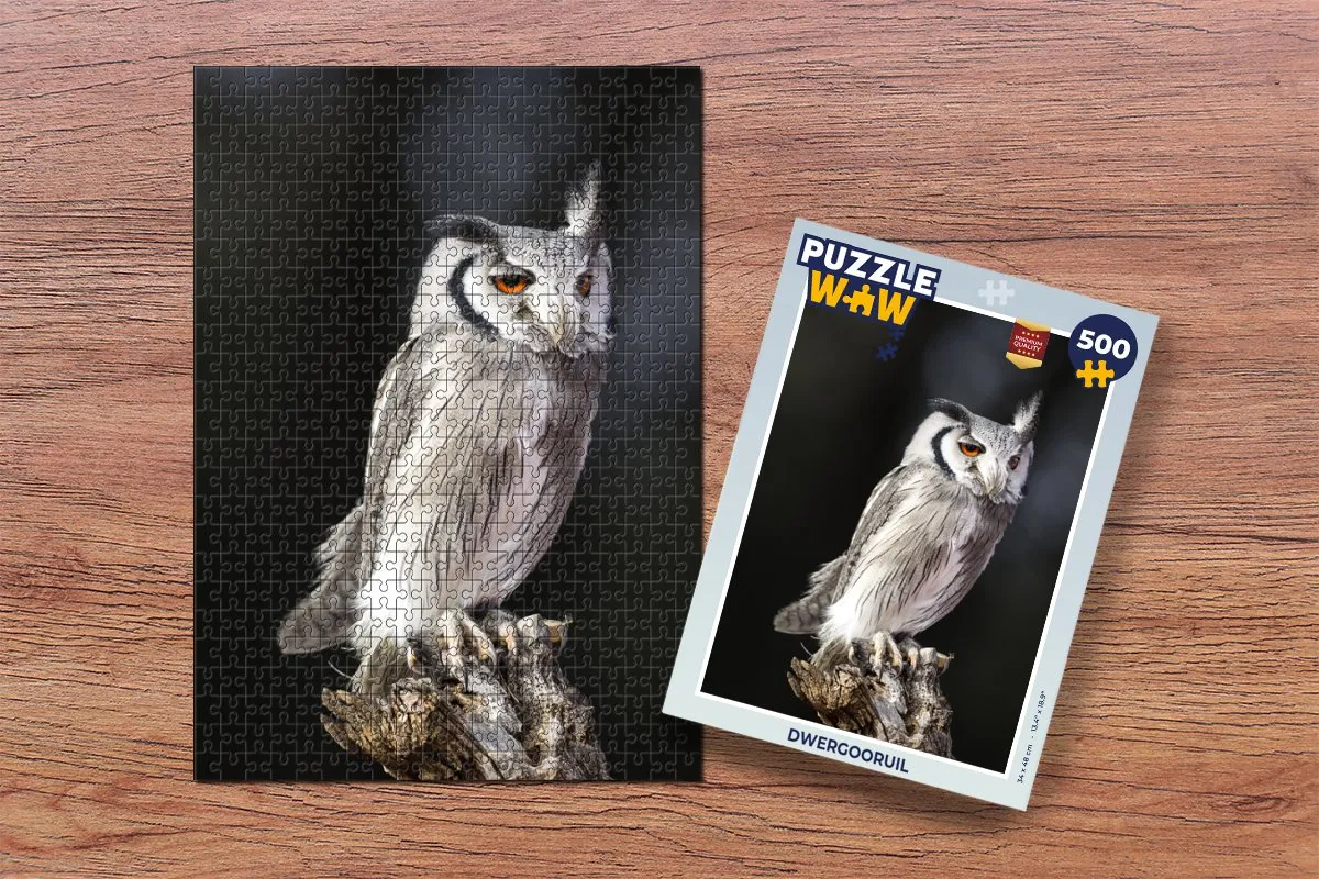 PuzzleWow Dwergooruil Legpuzzel 500 Stuks - Multicolor