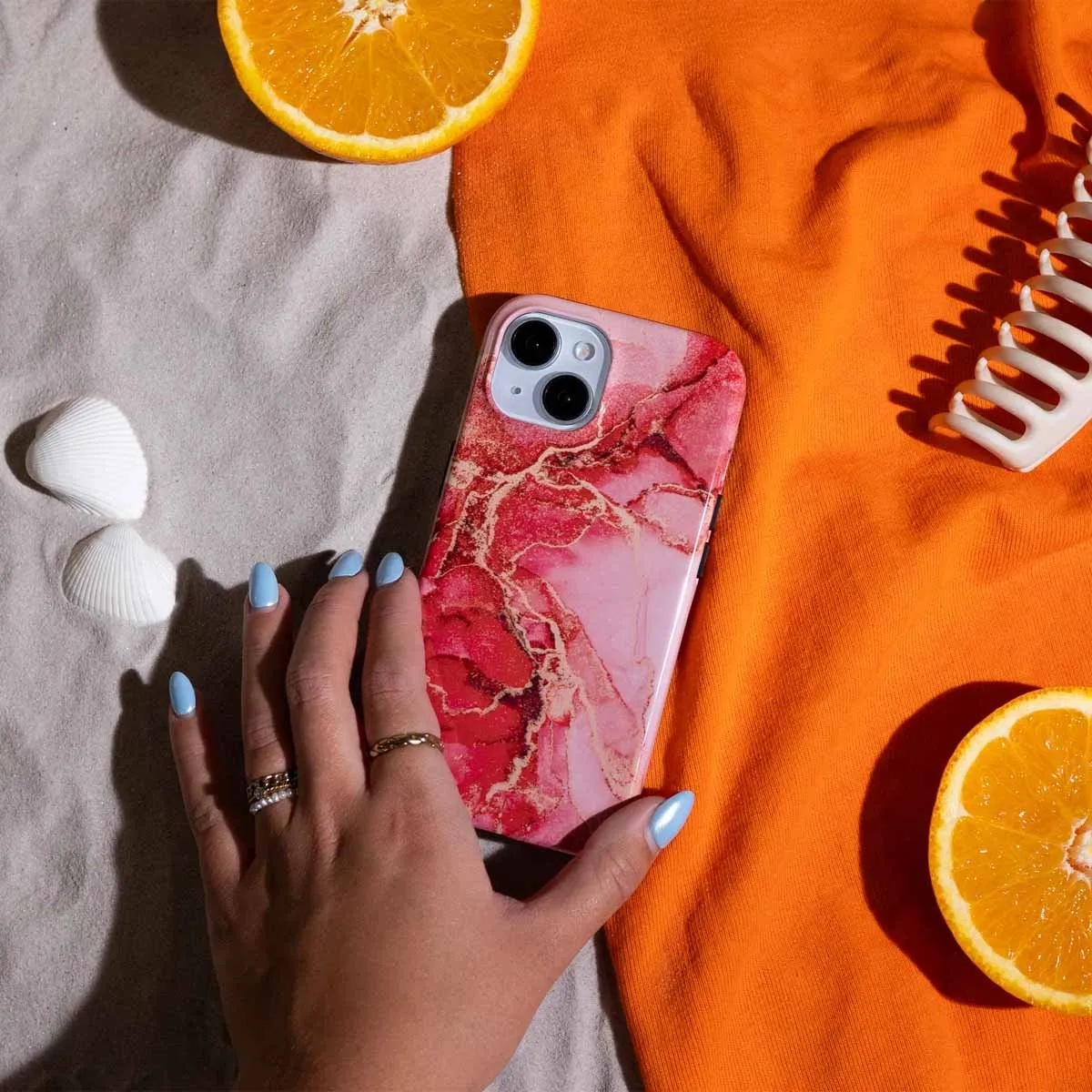 Selencia Hoesje Samsung Galaxy S25 Edge Rosy Marble
