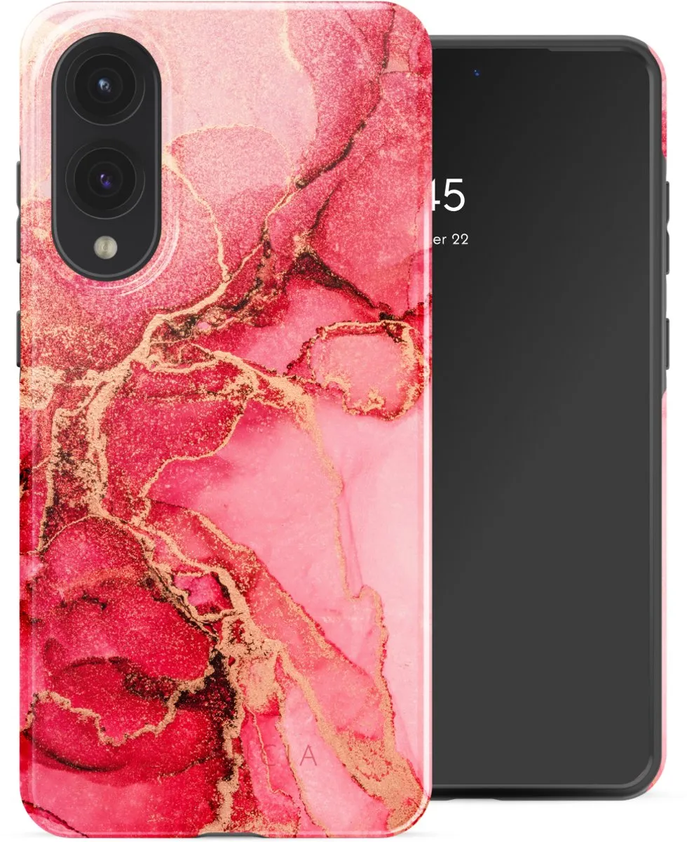 Selencia Hoesje Samsung Galaxy S25 Edge Rosy Marble