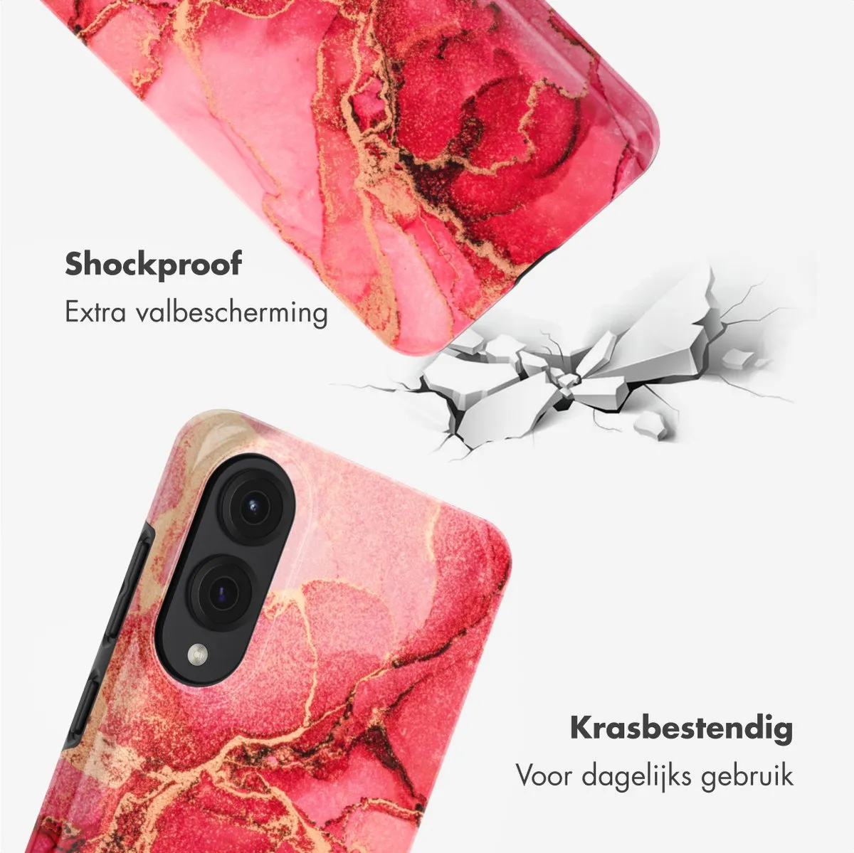 Selencia Hoesje Samsung Galaxy S25 Edge Rosy Marble
