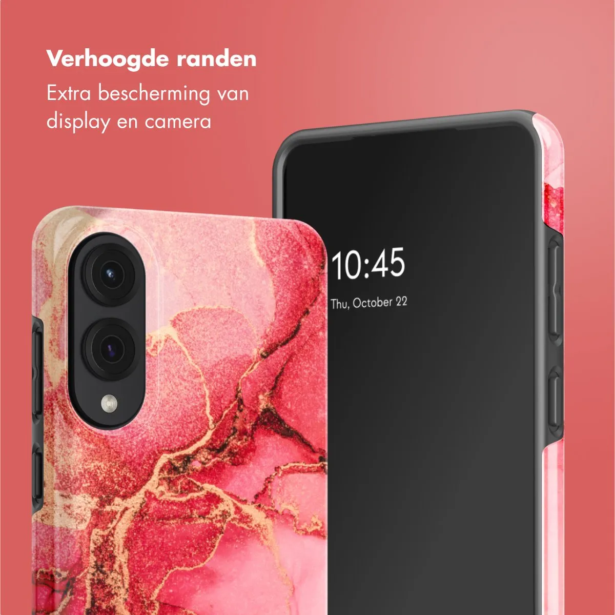 Selencia Hoesje Samsung Galaxy S25 Edge Rosy Marble