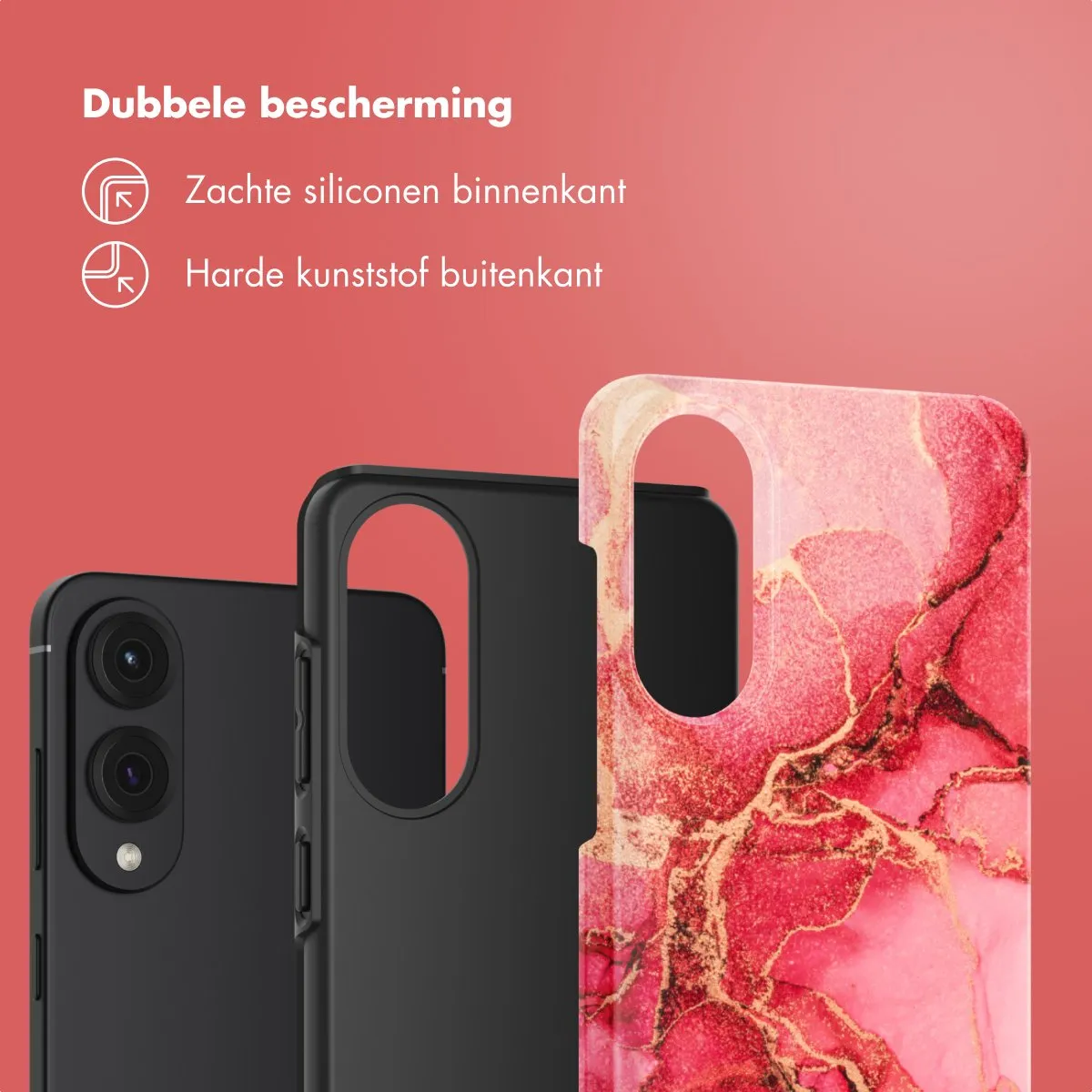 Selencia Hoesje Samsung Galaxy S25 Edge Rosy Marble
