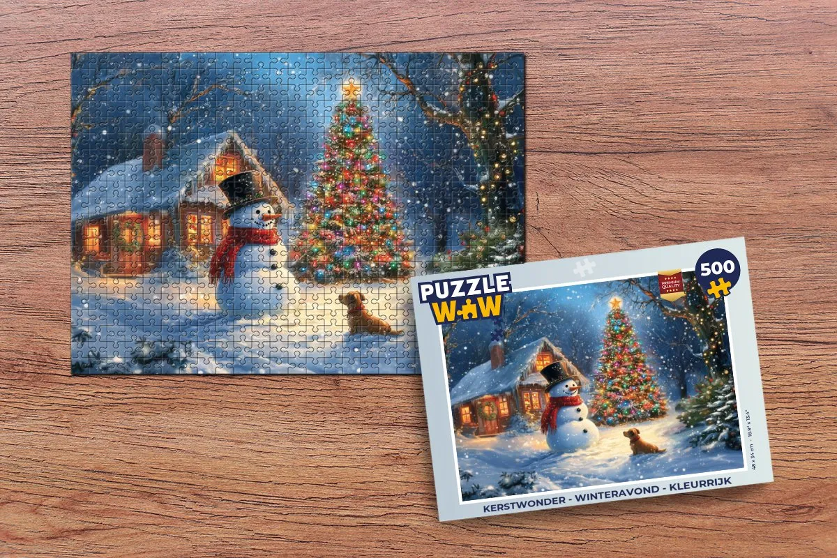PuzzleWow Kerstwonder 500 Stuks Puzzle - Kleurrijk
