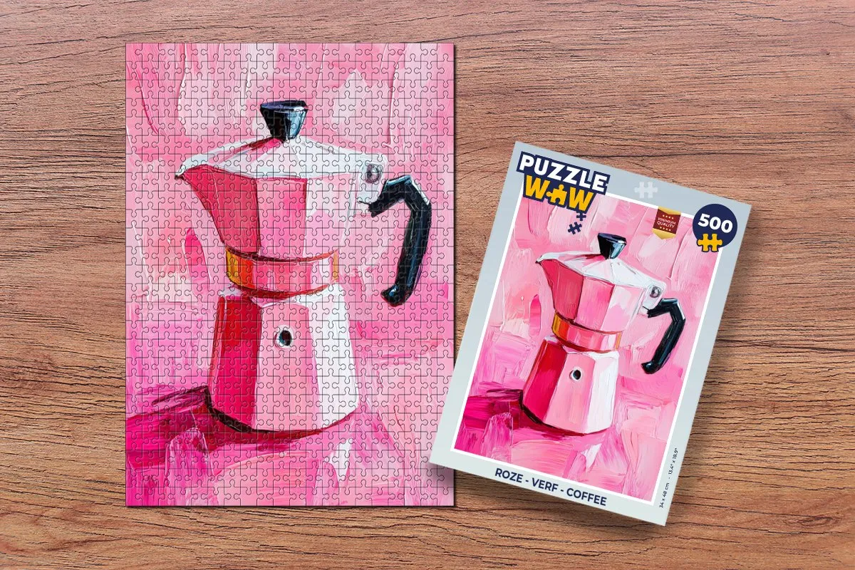 PuzzleWow Koffie Roze Legpuzzel 500 Stuks - MPN 8721375321263