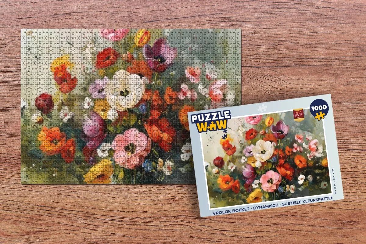 PuzzleWow Vrolijk Boeket Legpuzzel 1000 Stuks - Bloemen