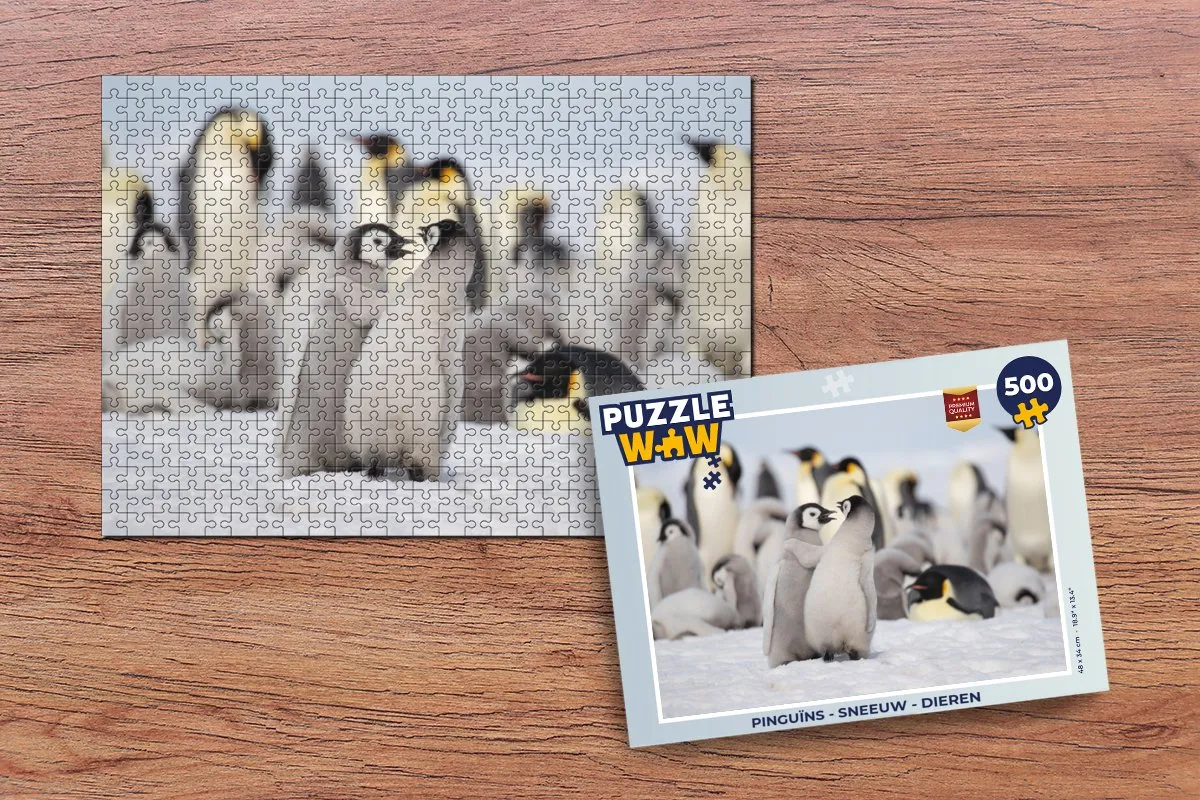 PuzzleWow Pinguïns Legpuzzel 500 Stuks - Multicolor