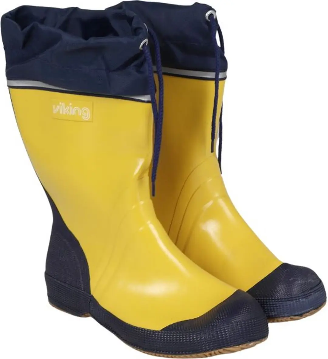 Rubberen kinderlaars-Antislip zool-Veterboord-Geel met blauwe rand-Maat 31- Wate