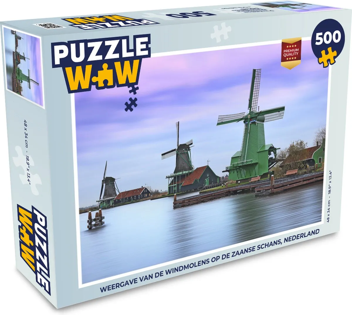 PuzzleWow Legpuzzel Zaanse Schans 500 Stuks