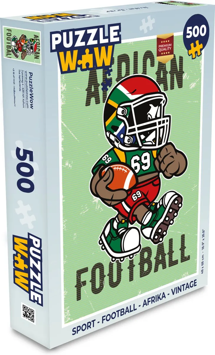PuzzleWow Sport Football Afrika Vintage Legpuzzel 500 Stuks