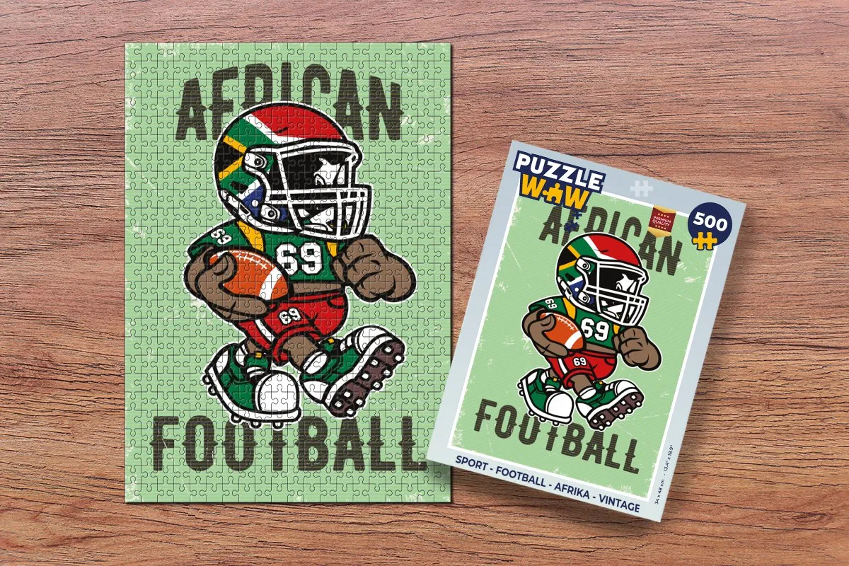 PuzzleWow Sport Football Afrika Vintage Legpuzzel 500 Stuks - Multicolor