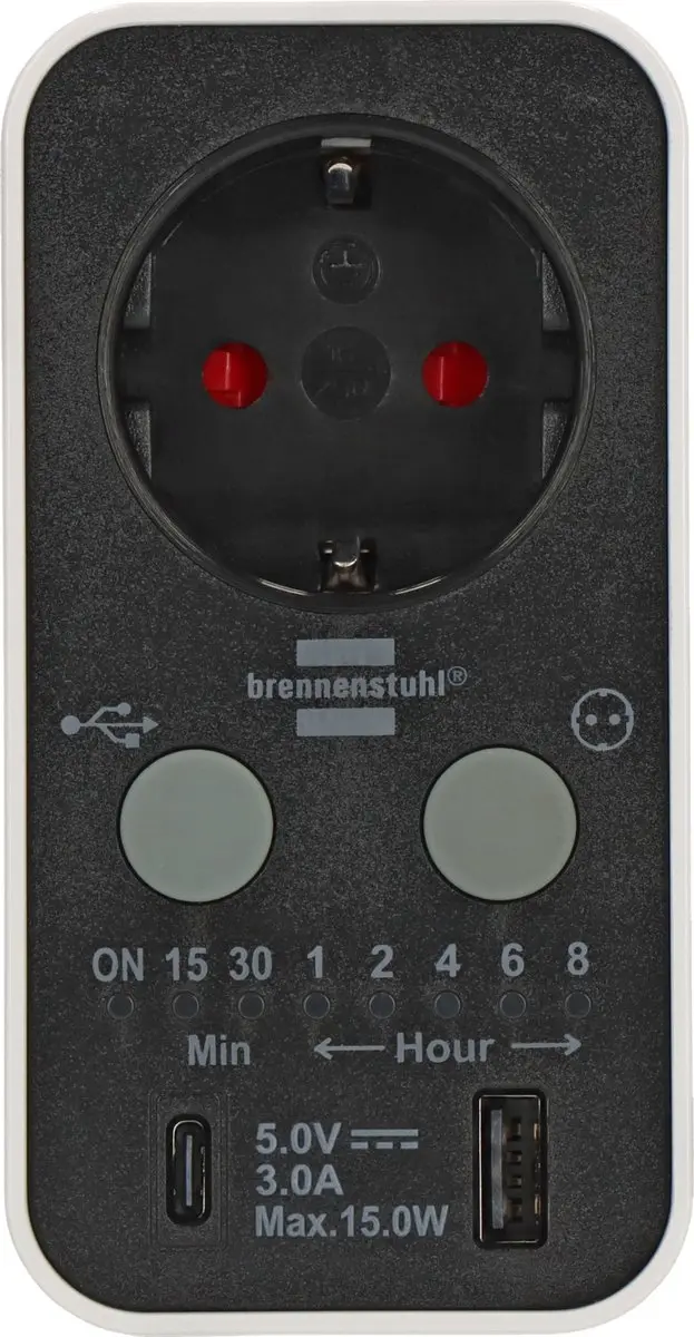 Brennenstuhl Countdown-Timer USB A+C - 2990W