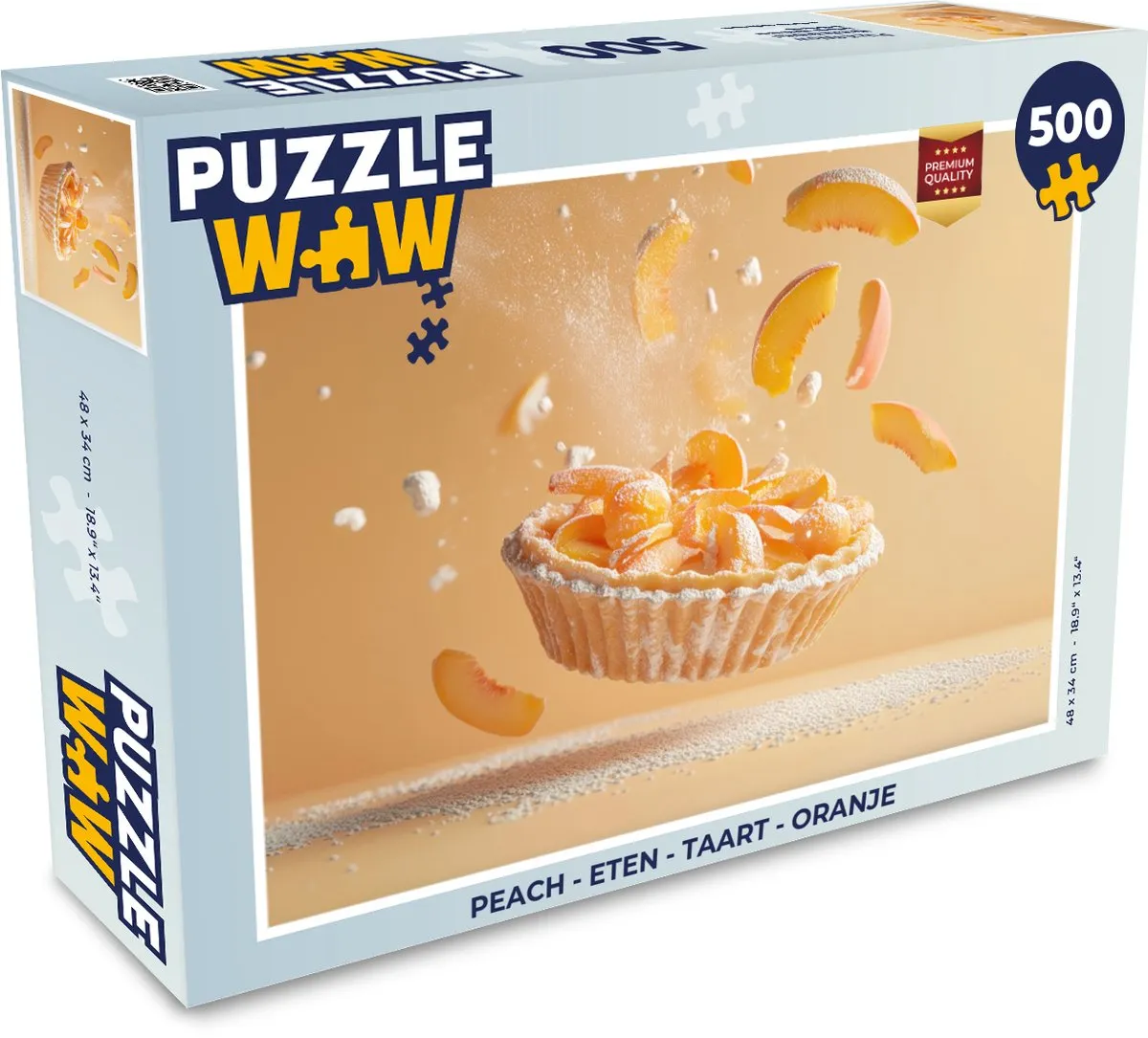 PuzzleWow Peach Taart Legpuzzel 500 Stuks - Oranje
