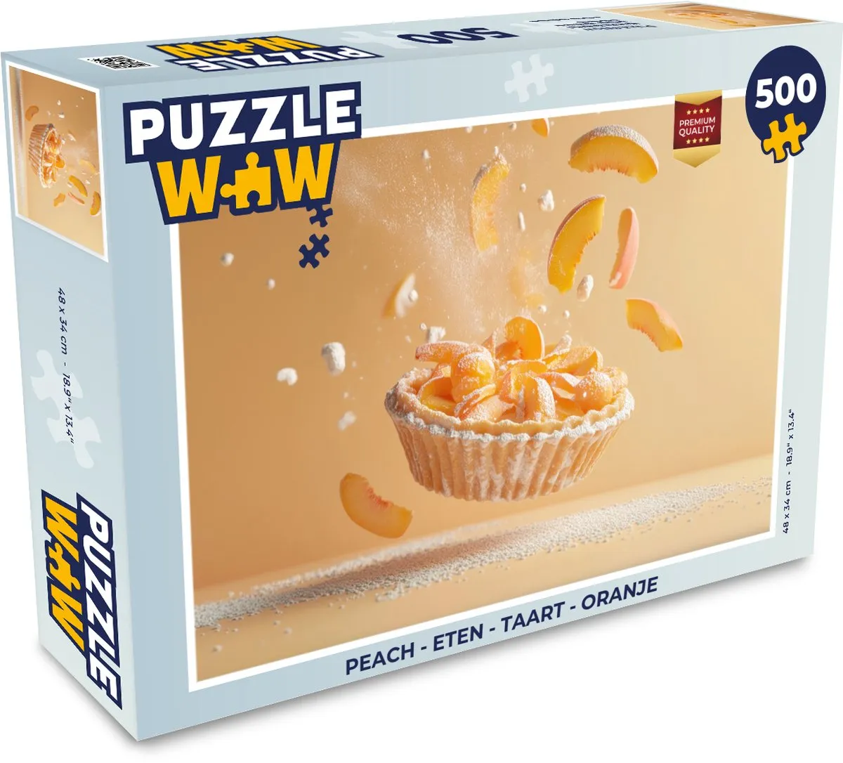 PuzzleWow Peach Taart Legpuzzel 500 Stuks - Oranje