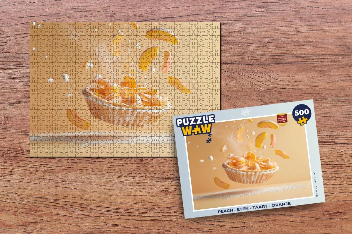 PuzzleWow Peach Taart Legpuzzel 500 Stuks - Oranje