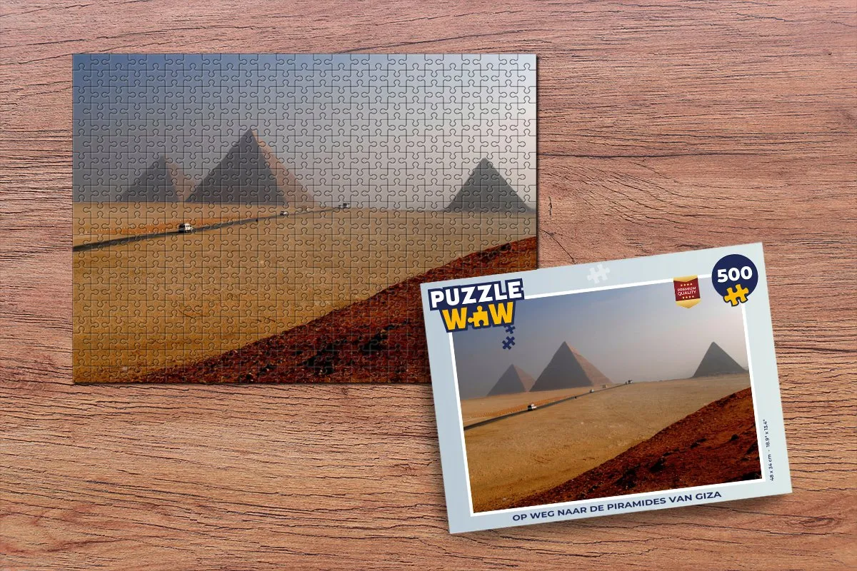 PuzzleWow Legpuzzel Op weg naar de piramides van Giza 500 Stuks - Multicolor
