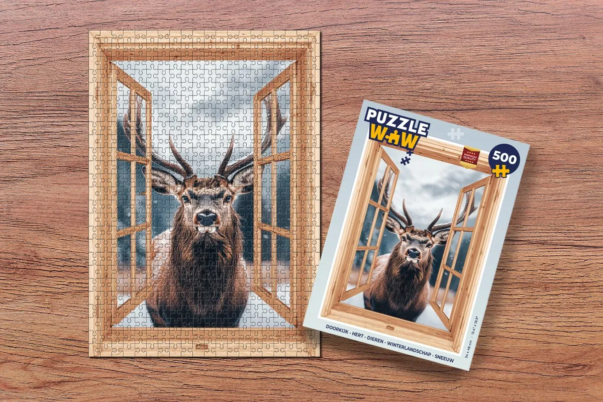 PuzzleWow Doorkijk Hert Legpuzzel 500 Stuks - Natuur