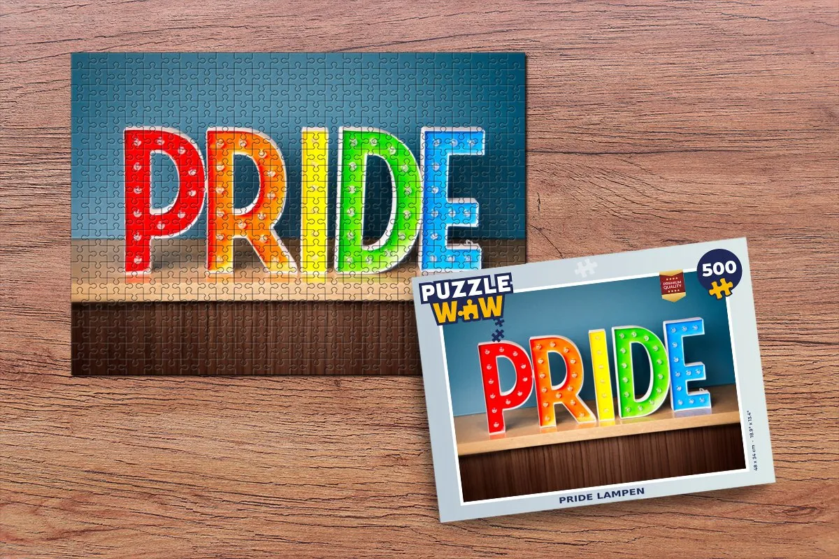 PuzzleWow Pride Lampen Legpuzzel 500 Stuks - Multicolor