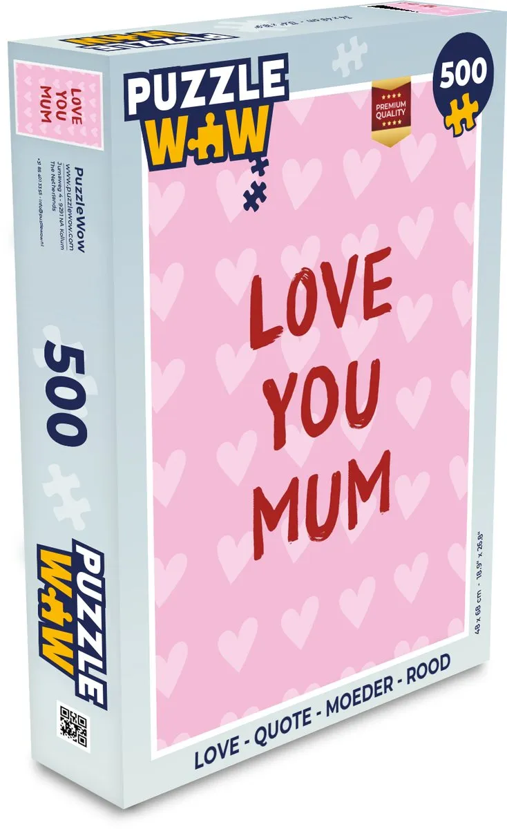 PuzzleWow Love - Moeder Legpuzzel 500 Stuks - Rood
