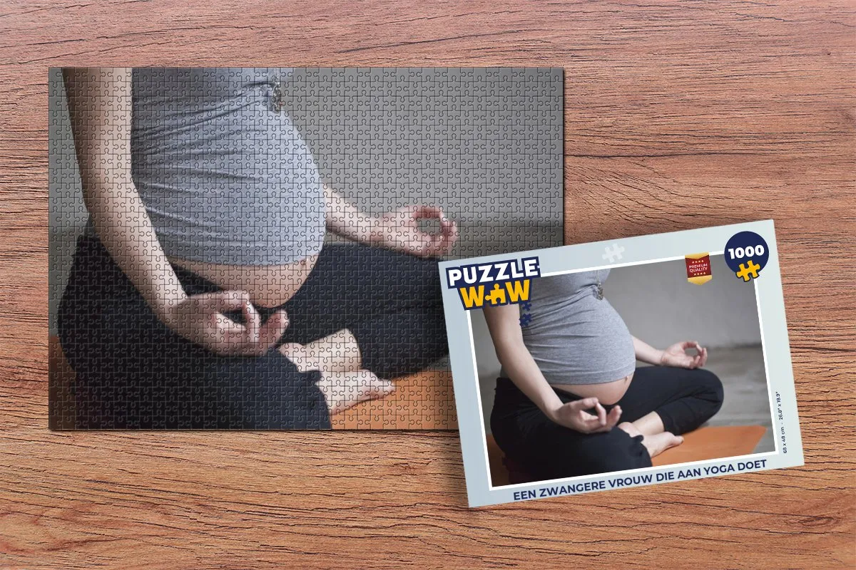 PuzzleWow Yoga Zwangere Vrouw Legpuzzel 1000 Stuks - Multicolor