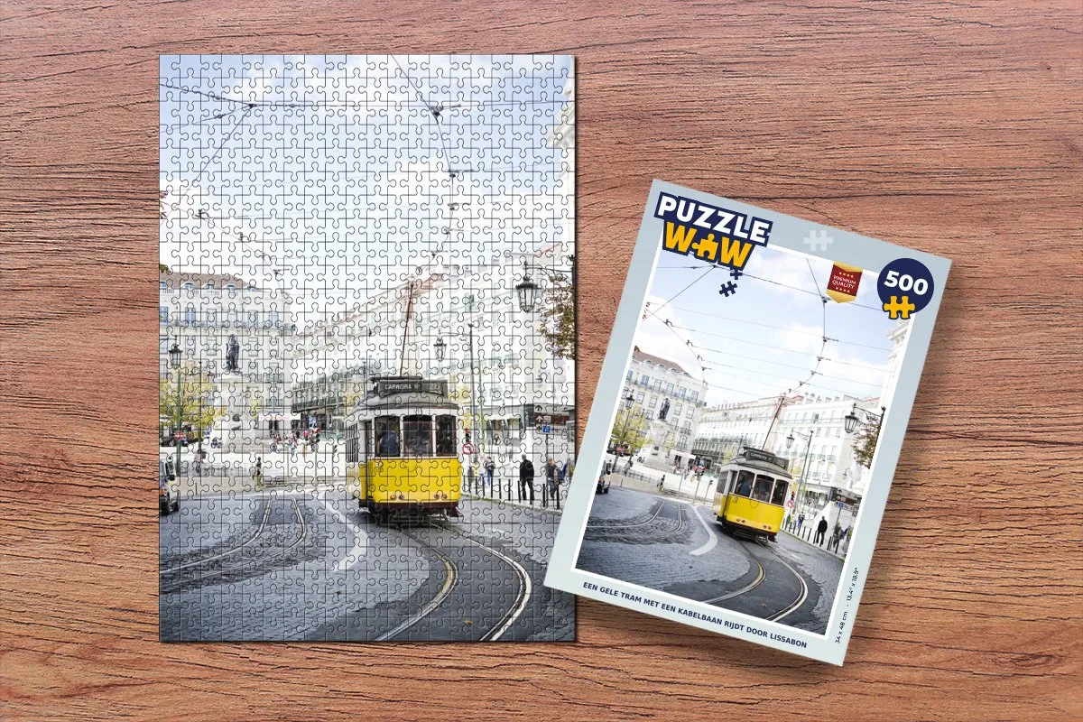 PuzzleWow Legpuzzel Lissabon Tram Kabelbaan - 500 Stuks - Multicolor