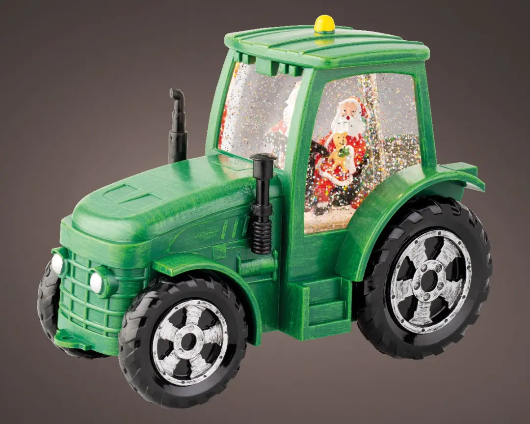 Lumineo Kerst Waterspinner Tractor - 17cm - LED