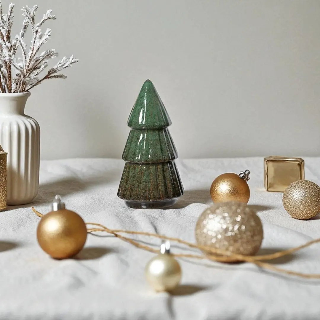 Porseleinen Kerstboom Bruin 3 Etages -kerstdecoratie