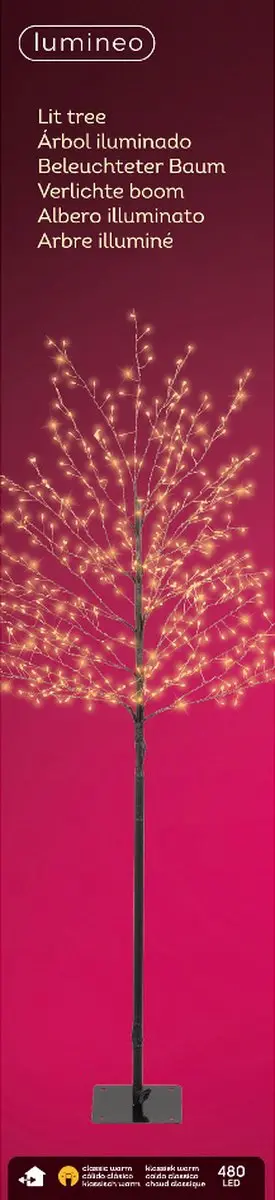 Lumineo Decoratieve LED Boom 150cm - 480 Warmwitte LEDs - IP44 - afbeelding 3 van 3