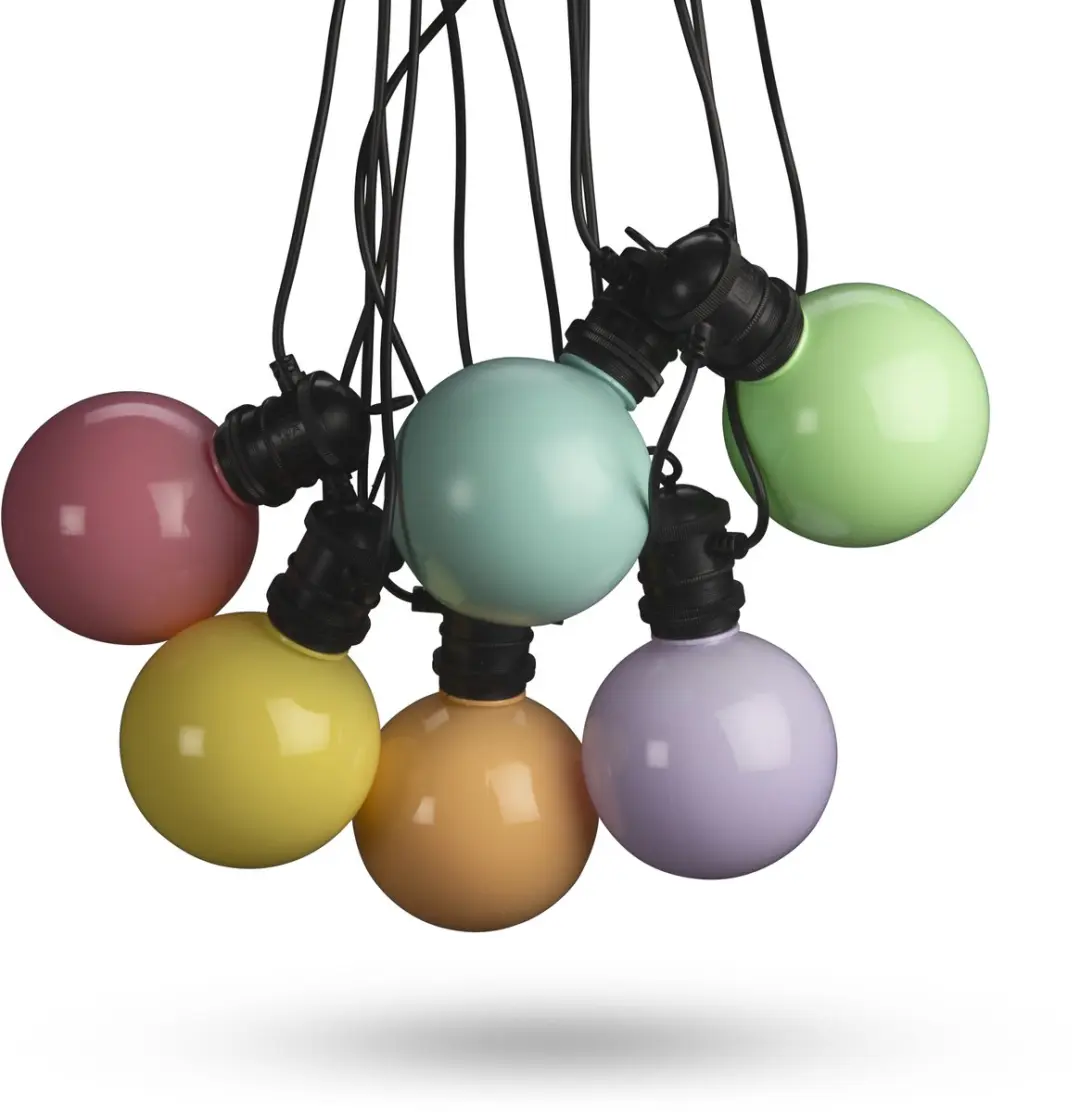 Konstsmide Snoer 10 LED globe verlichting 5 meter pastel wit