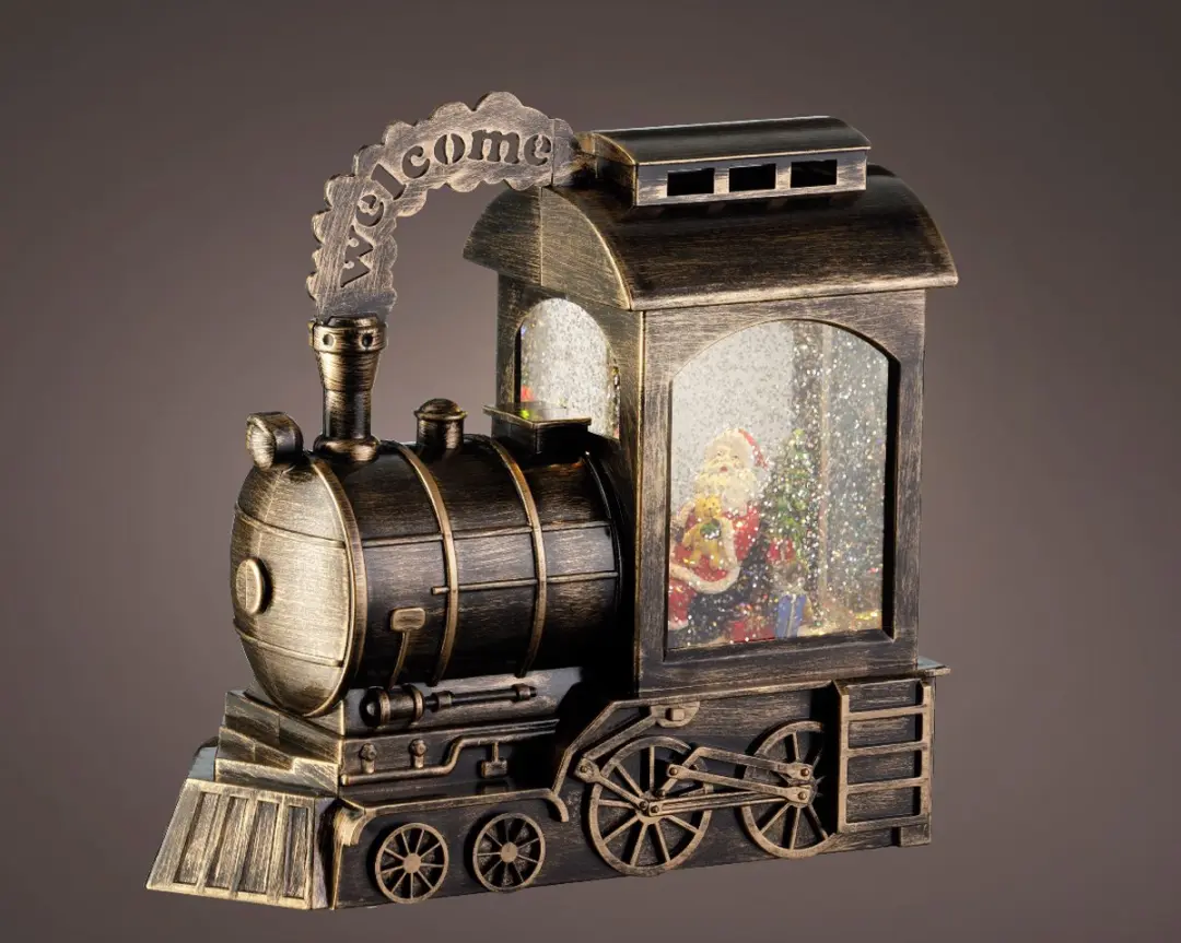 Kerst waterspinner Trein met verlichting en muziek