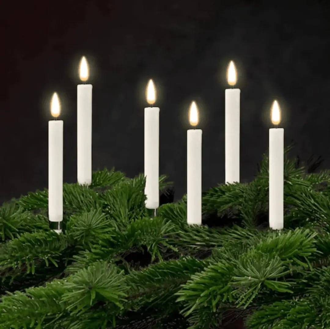 DELUXE Homeart Christmas tree Led wax Candles Kerst ledkaars 6 stuks kerstboomve